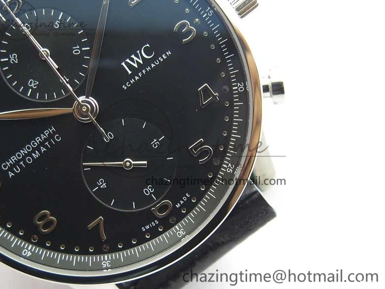 MIROTIME 0325 Portuguese Chrono IW371609 ZF 1:1 Best Edition Black Dial on Black Leather Strap A SmartChoice 7100